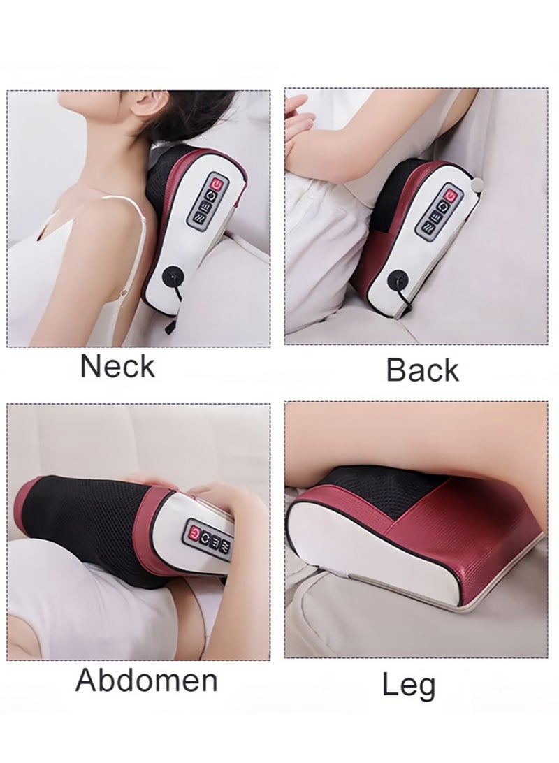 إسكدنيا وسادة تدليك كهربائية للرقبة، مدلك للكتف والظهر مع وظيفة التسخين، تدليك الأنسجة العميقة ثلاثي الأبعاد يساعد على استرخاء العضلات، هدية استرخاء للمنزل والسيارة مناسبة للرجال والنساء - Image 4