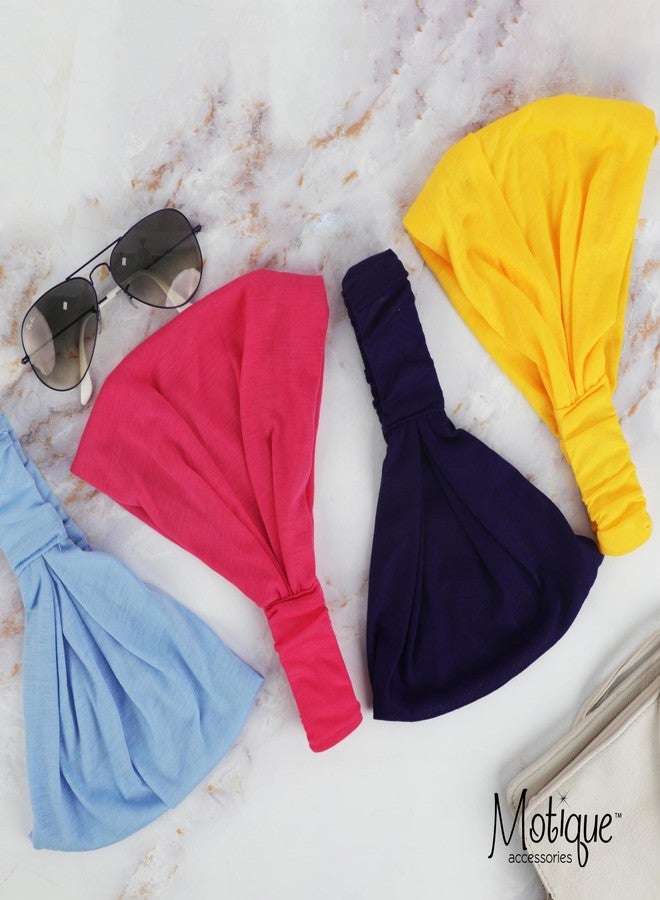 موتيك أكسيسوريز طوق رأس قطني عريض من موتيك أكسسوارات، بتصميم بوهيمي سادة، مناسب لليوغا، طوق شعر ناعم للنساء (رمادي داكن) - Image 2