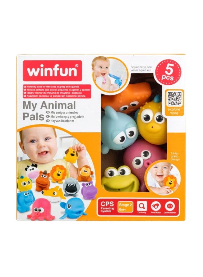 WinFun مجموعة ألعاب الاستحمام المائية من أصدقائي الحيوانات (5 قطع) - Image 1