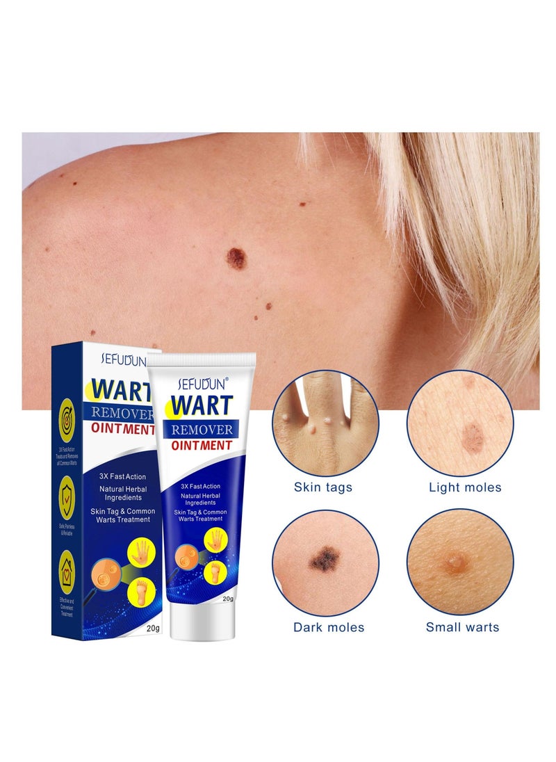 Sefudun Wart Removal Ointment Natural Herbal Wart Remover Treatment Skin Repair Cream Against Moles Warts Use On Any Parts Of Body 20g - Image 3