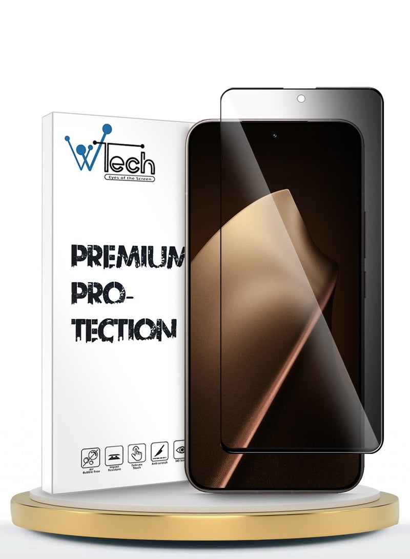 Wtech Xiaomi 15T Pro 5G 2025 Premium E2E Series Privacy Full Glue Full Cover Tempered Glass Screen Protector (MSGECP) - Clear/Black - Image 1
