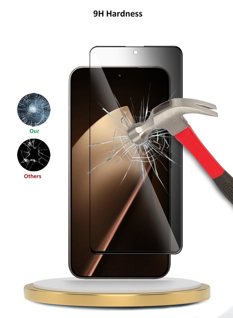 Wtech Xiaomi 15T Pro 5G 2025 Premium E2E Series Privacy Full Glue Full Cover Tempered Glass Screen Protector (MSGECP) - Clear/Black - Image 3