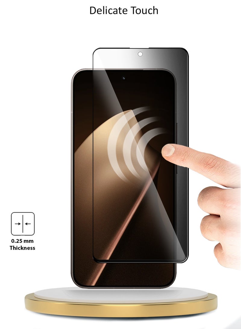 Wtech Xiaomi 15T Pro 5G 2025 Premium E2E Series Privacy Full Glue Full Cover Tempered Glass Screen Protector (MSGECP) - Clear/Black - Image 4