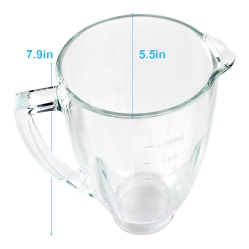 LMEI Replacement parts 6-Cup Glass Jar With Lid, Compatible with Oster Blenders - Image 4