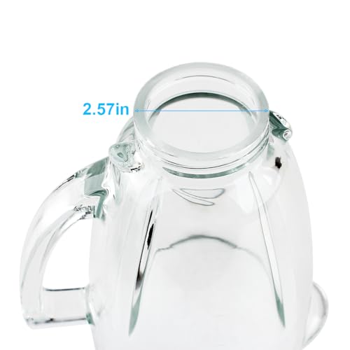 LMEI Replacement parts 6-Cup Glass Jar With Lid, Compatible with Oster Blenders - Image 2