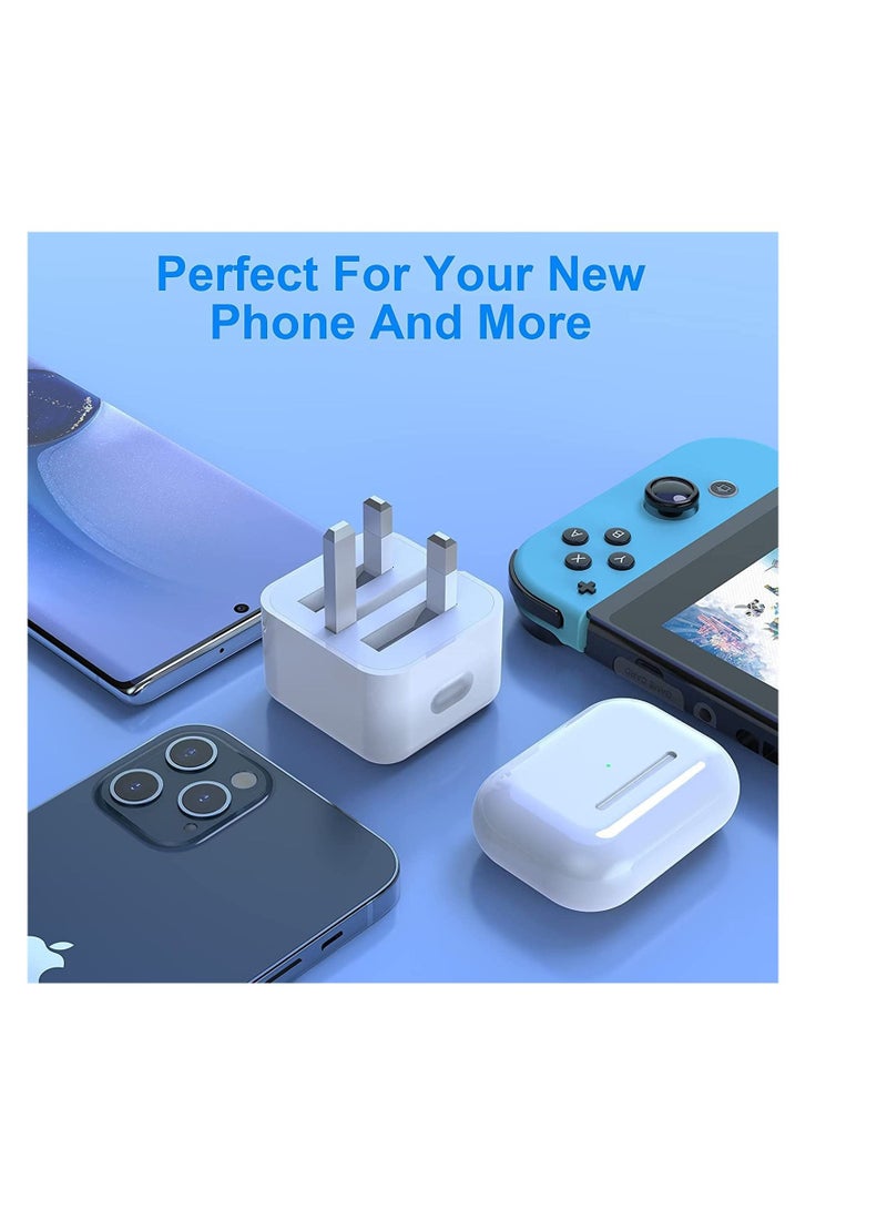 NTECH (20W) USB-C Fast Charger For iPad Pro 12.9), 6.6ft USB C Cable to USB C Fast Wall Charger And Plug Power Adapter (For iPad Pro 11 inch 2021/2020/2018,) iPad Mini 6th, (Pixel 6/5/3XL/Galaxy (1m) - Image 2