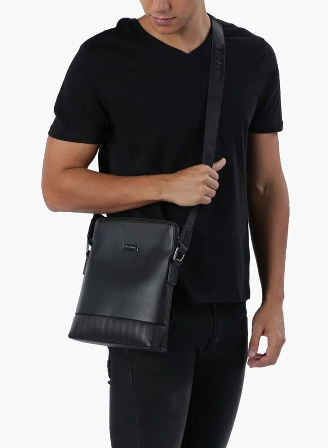 DUCHINI Men Messenger Bag with Zip Closure