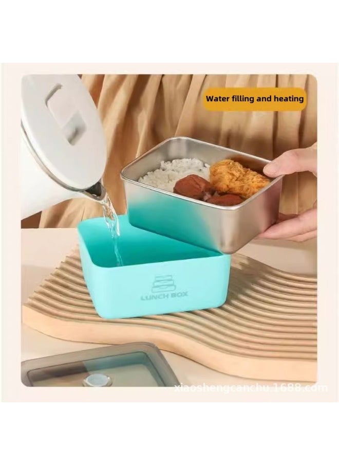 Generic - Fruit Box For Primary School Students Double Layer High Color Value Stainless Steel Sealed Fresh-keeping Box For Students With Fruit Portable Lunch Box-Specifications:White - Image 1