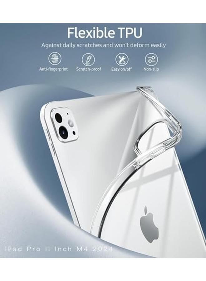 erorex For iPad Pro 11 Inch Case M4(2024 5Th Generation) Slim Tpu Clear Transparent Back Protective Cover Yellowing Resistant Supports Pencil Pro And Pencil(Usb C)  - Image 3