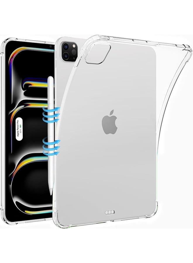 erorex For iPad Pro 11 Inch Case M4(2024 5Th Generation) Slim Tpu Clear Transparent Back Protective Cover Yellowing Resistant Supports Pencil Pro And Pencil(Usb C)  - Image 1