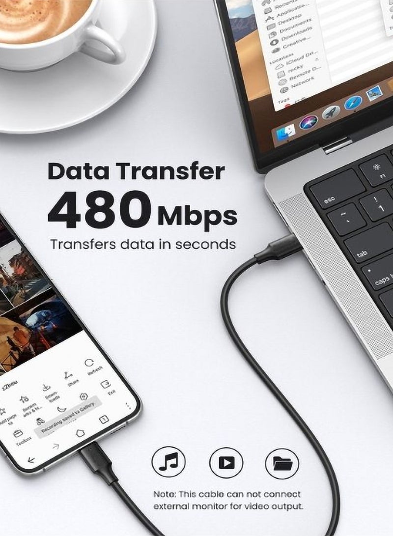 التجسيد 2 Pack كيبل USB C الى USB C بقدرة 60 واط بطول 1 متر، PD 3.0 3.1 امبير، كيبل شحن سريع متوافق مع ماك بوك برو 2022، ايباد برو 2022، سامسونج جالكسي S23/22/Z فولد/سلسلة ايفون 15، جوجل بكسل 7/6A، PS5، سويتش، الخ أ - Image 3