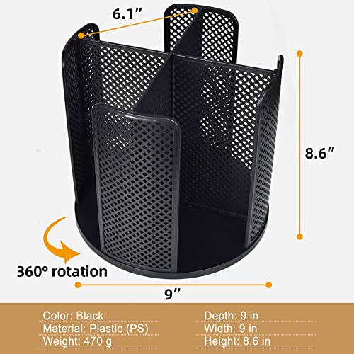 EOFJRUC Cup and Lid Organizer, 360° Rotatable Coffee Cup Holder for Disposable Plastic and Paper Cups of 5 to 16 oz, 4 Compartments Detachable Countertop Cup Dispenser Coffee Station, Black - Image 2
