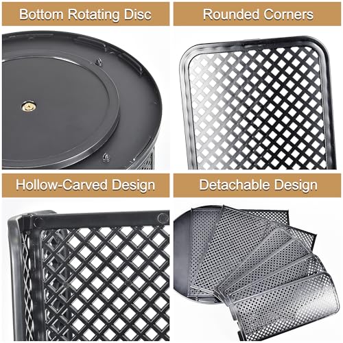 EOFJRUC Cup and Lid Organizer, 360° Rotatable Coffee Cup Holder for Disposable Plastic and Paper Cups of 5 to 16 oz, 4 Compartments Detachable Countertop Cup Dispenser Coffee Station, Black - Image 5