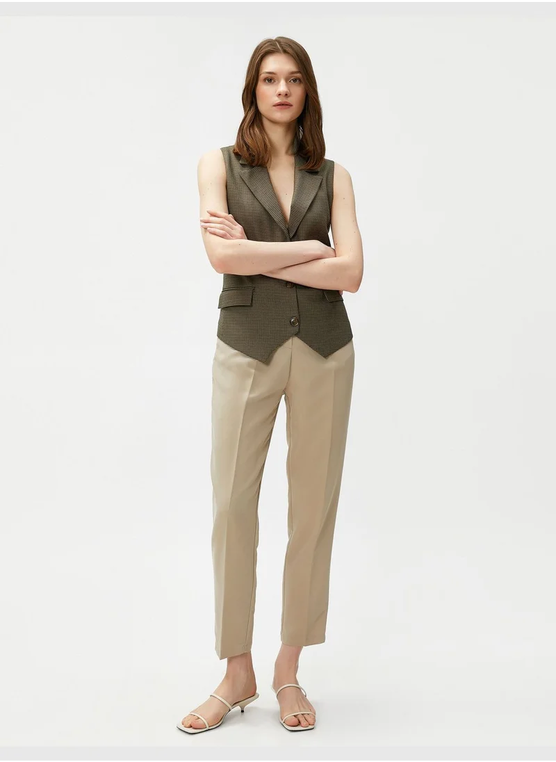 كوتون Cigarette Trousers Pocket Pleated Modal Blended