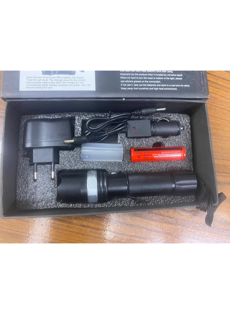 Portable Usb Rechargeable Flashlight -Cob Work Light Pen Torch Lamp Black - Image 3