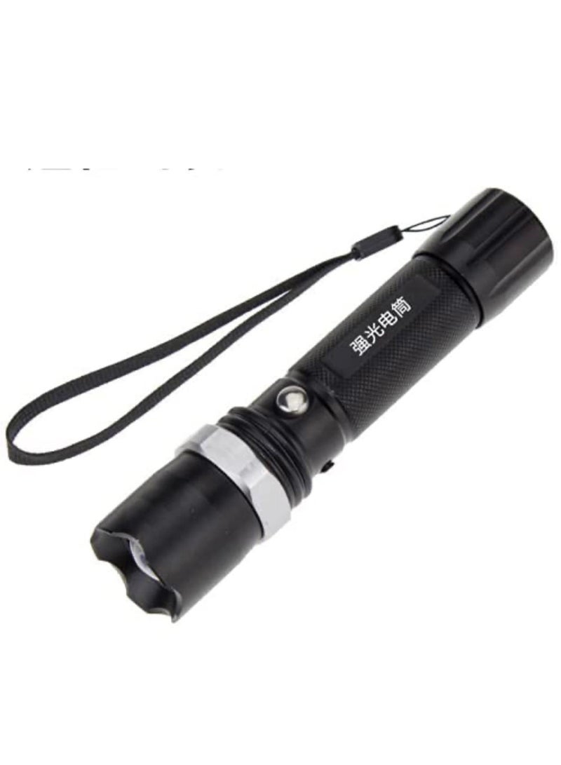 Portable Usb Rechargeable Flashlight -Cob Work Light Pen Torch Lamp Black - Image 1
