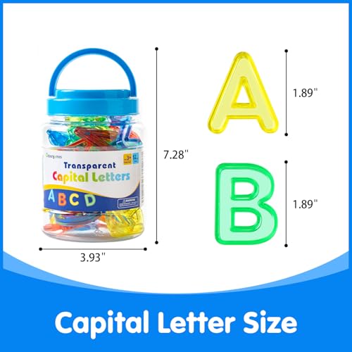 Odoorgames 52 Pcs Translucent Capital Letters Light Table Toys Manipulatives and Accessories for Enhanced Learning Fun - Image 5