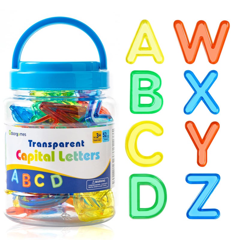 Odoorgames 52 Pcs Translucent Capital Letters Light Table Toys Manipulatives and Accessories for Enhanced Learning Fun - Image 3