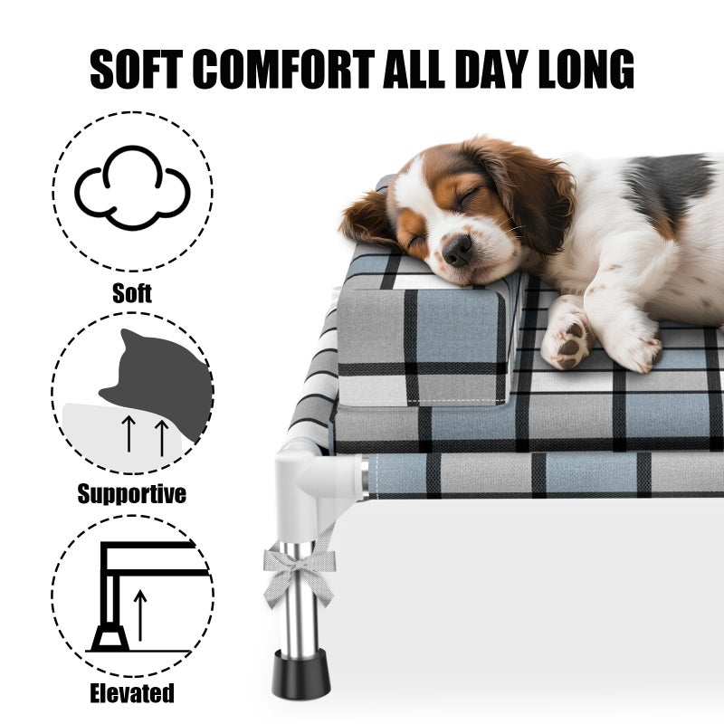 Caghash Elevated Raised Lifted Dog Bed Elevated Dogs Bed with Bolster & Cushion Mat Raised Pet Couch Bed with Pillow for Indoor Outdoor - Image 2