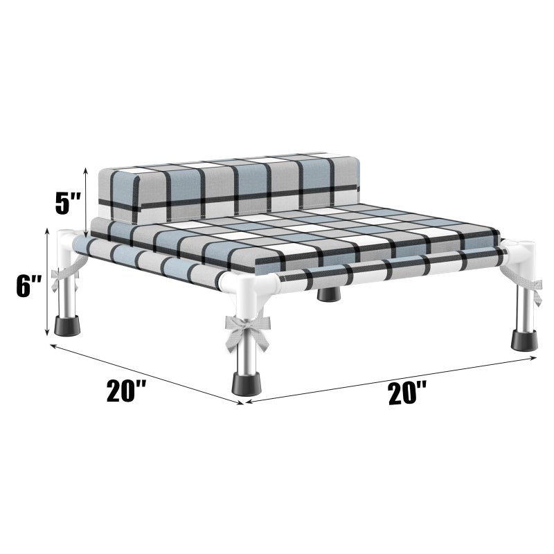 Caghash Elevated Raised Lifted Dog Bed Elevated Dogs Bed with Bolster & Cushion Mat Raised Pet Couch Bed with Pillow for Indoor Outdoor - Image 4