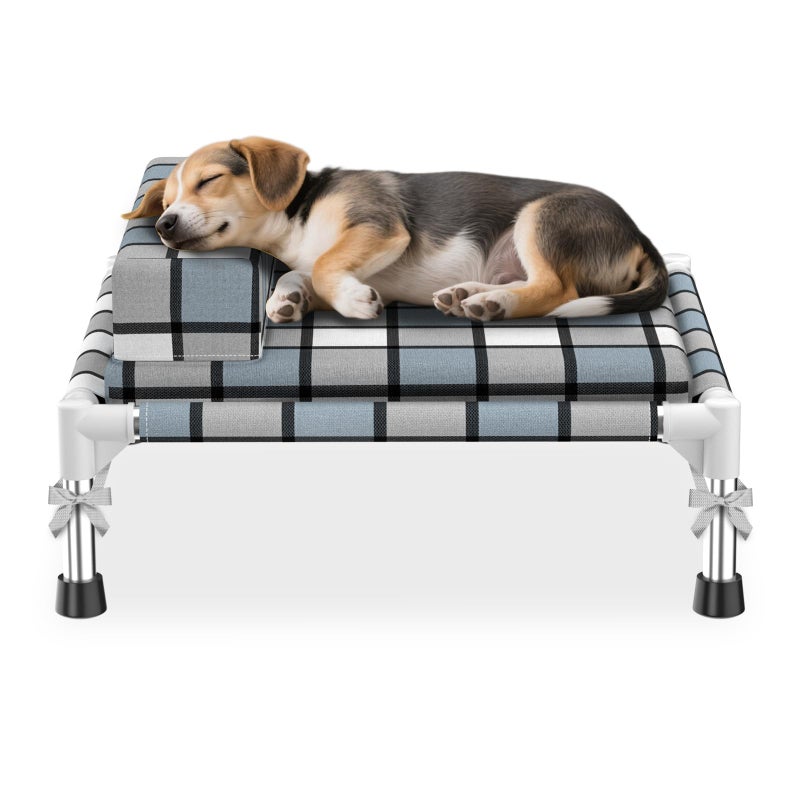 Caghash Elevated Raised Lifted Dog Bed Elevated Dogs Bed with Bolster & Cushion Mat Raised Pet Couch Bed with Pillow for Indoor Outdoor - Image 1