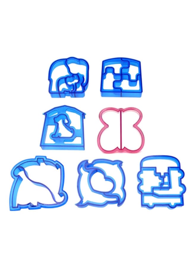 نيبمينينت طقم قطاعات تستخدم لصنع الكوكيز وساندويتش (شطائر) خبز التوست، مكون من 7 قطع أزرق/ وردي - Image 1