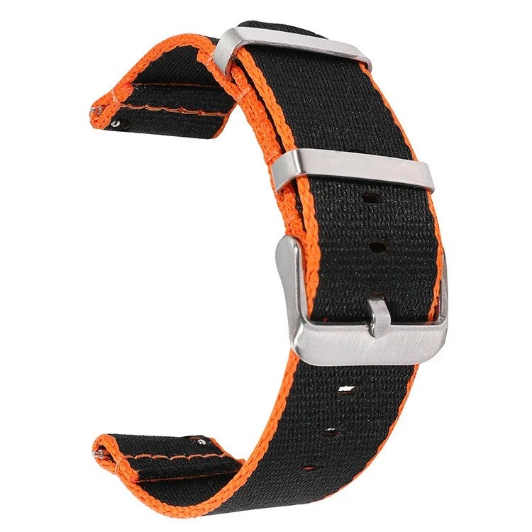 Bluejw 20mm 22mm Classic Stripe Nylon Watch Strap – Quick Release Smooth Seatbelt Replacement Band for Watches - Image 1