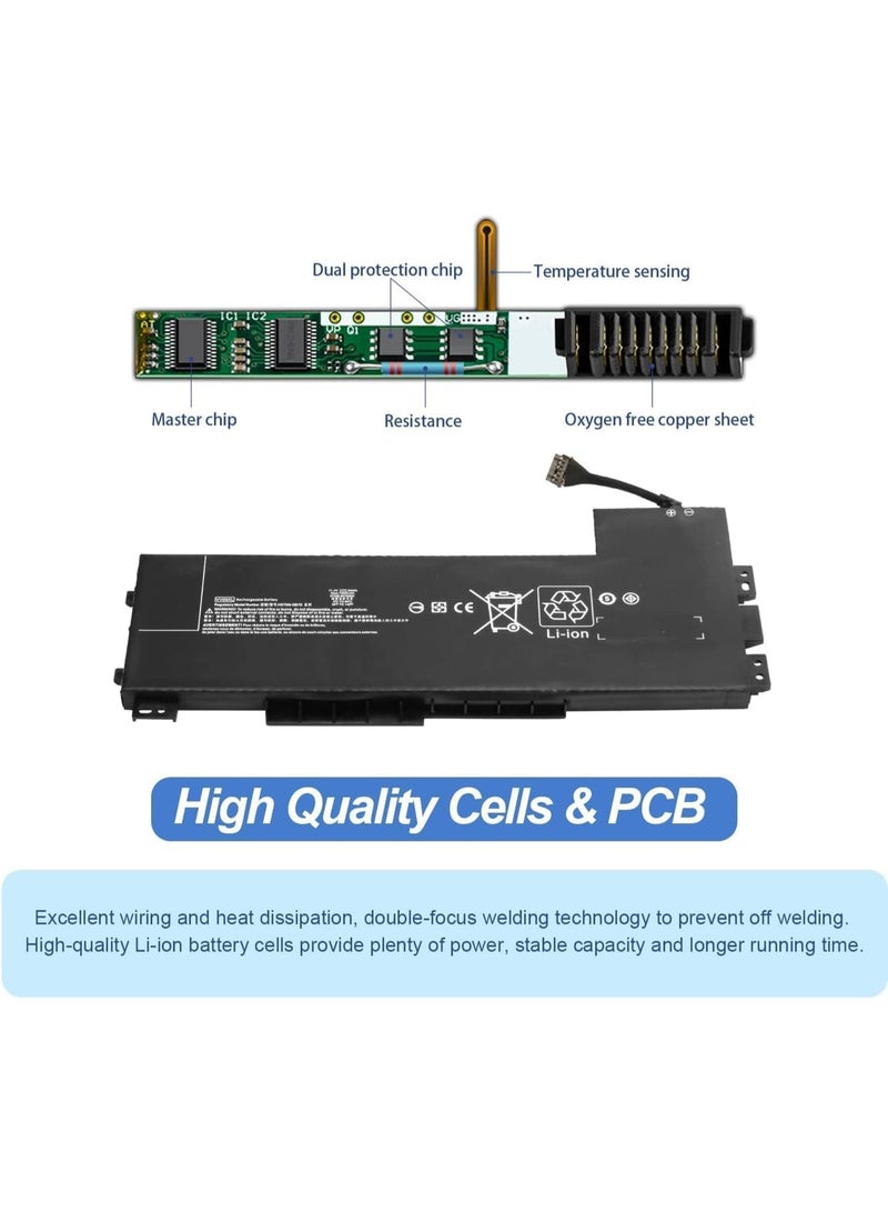 زيكسين بطارية كمبيوتر محمول جديدة VV09XL لسلسلة محطات العمل المحمولة HP ZBook 15 G3 G4 HSTNN-DB7D HSTNN-C87C 808398-2B1 808398-2C1 808452-001 808452-002 808452-005 808398-2C2 VV09090XL - Image 3