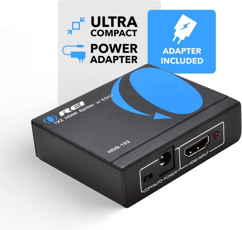 OREI 4K 1 in 2 Out HDMI Splitter by - Ultra HD 4K @ 30 Hz 1x2 V. 1.4 HDCP, Power HDMI Supports 3D Full HD 1080P for Xbox, PS4 PS3 Fire Stick Blu Ray Apple TV HDTV - Adapter Included - Image 4