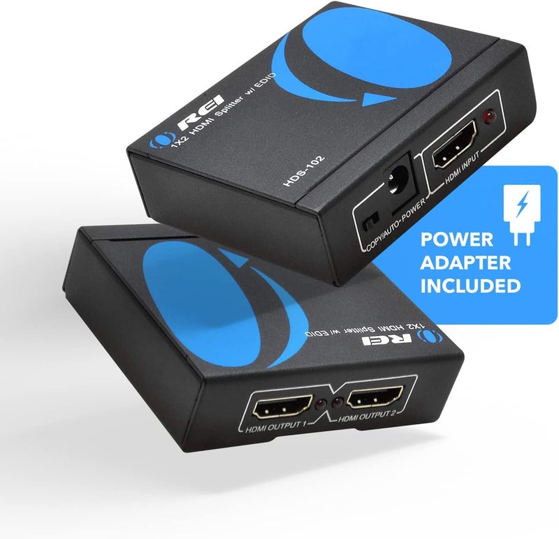 OREI 4K 1 in 2 Out HDMI Splitter by - Ultra HD 4K @ 30 Hz 1x2 V. 1.4 HDCP, Power HDMI Supports 3D Full HD 1080P for Xbox, PS4 PS3 Fire Stick Blu Ray Apple TV HDTV - Adapter Included - Image 2