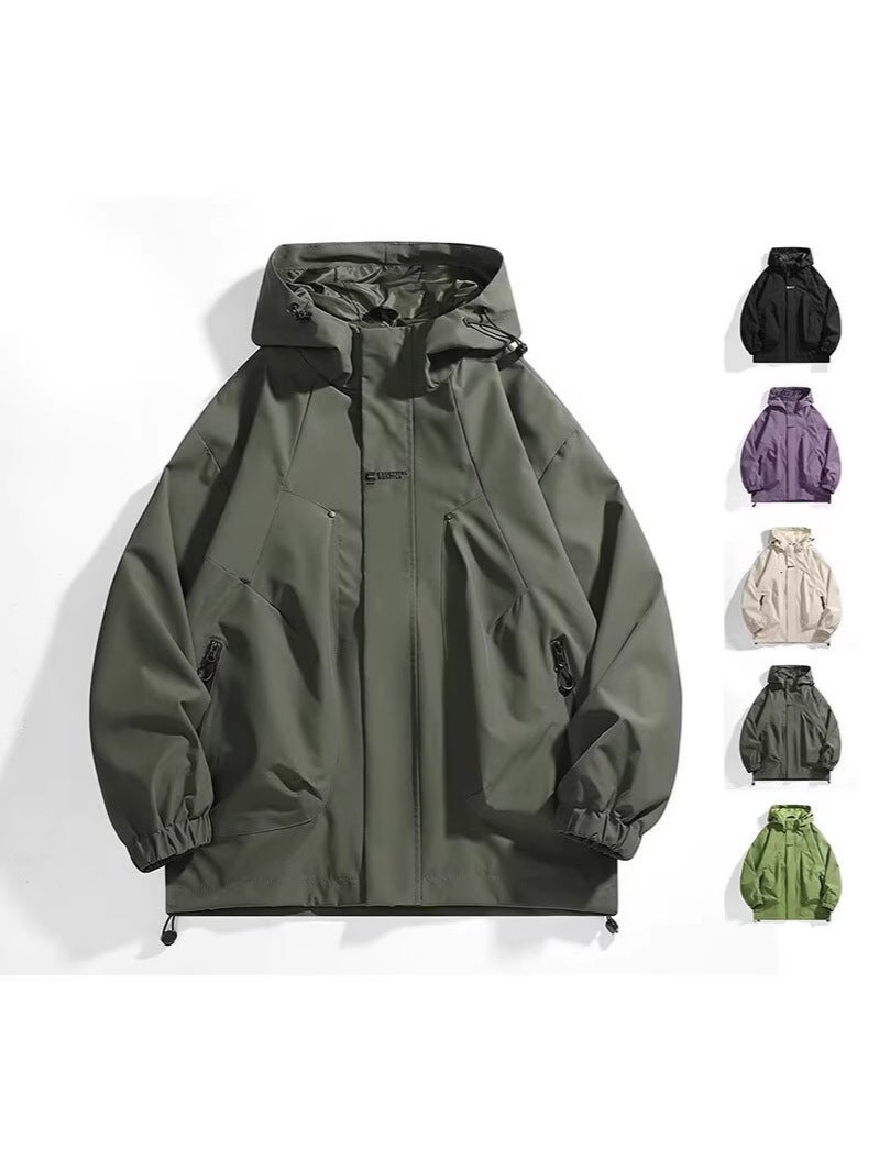 Outdoor Charge Clothes Men'S And Women'S Couple'S Simple Fashion Casual Hooded Windproof Jacket Charge Clothes Workwear Jacket - Image 3