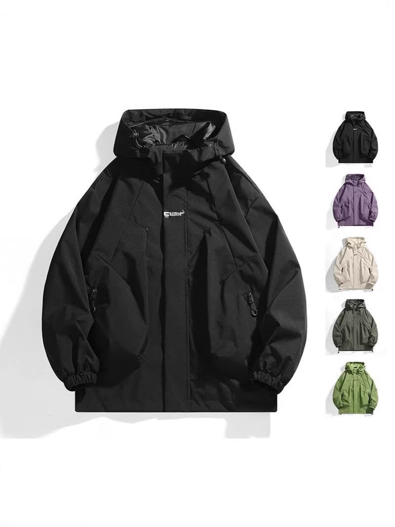 Outdoor Charge Clothes Men'S And Women'S Couple'S Simple Fashion Casual Hooded Windproof Jacket Charge Clothes Workwear Jacket - Image 2