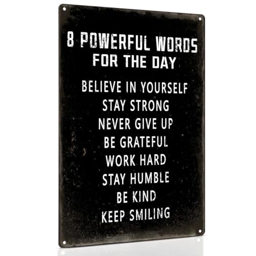 ALKB Inspirational Wall Art Metal Sign 8 x 12 Inch, Inspiring Positive Quotes Room Decor for Living Room Bedroom Classroom Gym, Motivational Wall Decor for Teen - Image 1