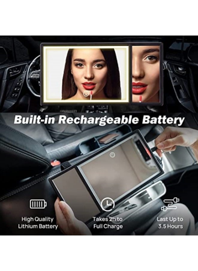 Car Visor Vanity Mirror, 5x Magnifying Makeup Mirror with 72 Lights Rechargeable LED Light Makeup Mirror - Image 4