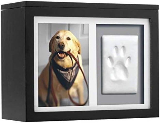 Pearhead Pet Memory Box & Urn – Black Solid Wood with Clay Paw-Print Kit - Image 3