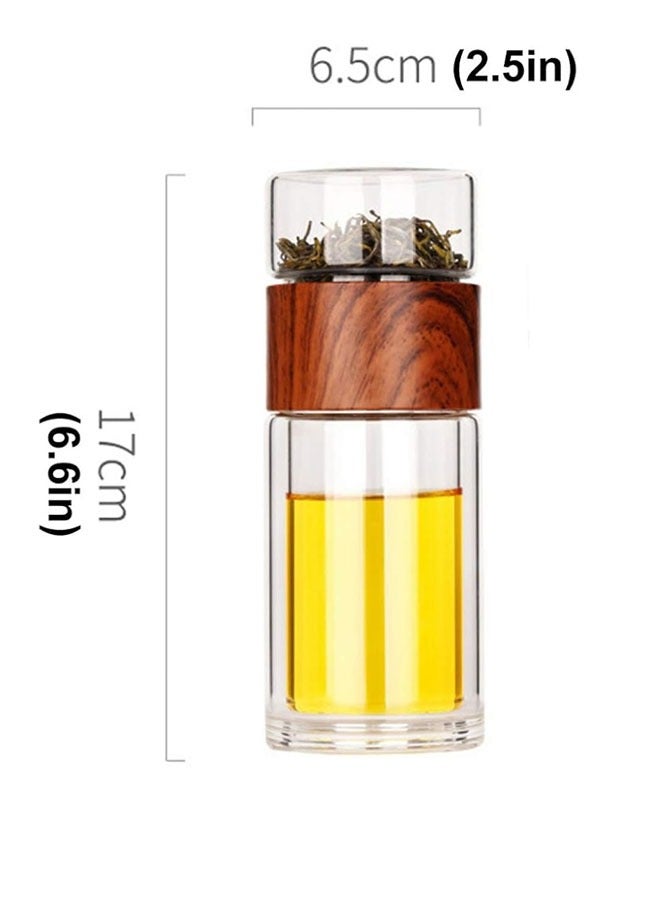 Glass Tea Infuser Bottle - 10oz Travel Mug with Double Wall Insulation, Leakproof Design, Stainless Steel Tea Strainer for Loose Leaf & Herbal Tea,Flower Herbal Tea Bags  - Image 2