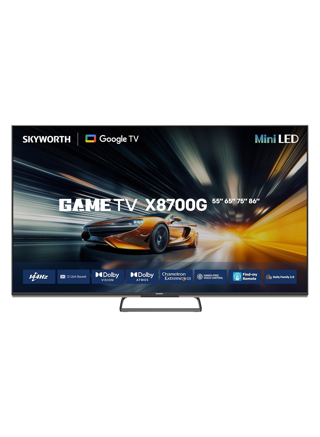 65 INCH 4K MiniLED Smart Google TV – 144Hz VRR, Dolby Vision & Atmos, HDR10+, HDMI 2.1, Bluetooth 5.1, AI Voice Control, 3GB RAM + 32GB Storage – Premium Gaming & Cinema Edition – Model: 65X8700G (2025) 65X8700G black
