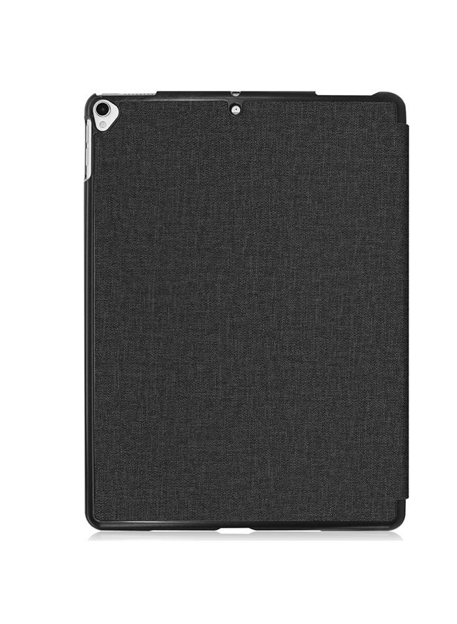 نيبمينينت غطاء حماية قلاب أفقي من الجلد بملمس الجينز مزود بحامل ثلاثي الطي وخاصية السكون/التشغيل لجهاز أبل آي باد 10.2 2019/ آير 3 أسود - Image 2