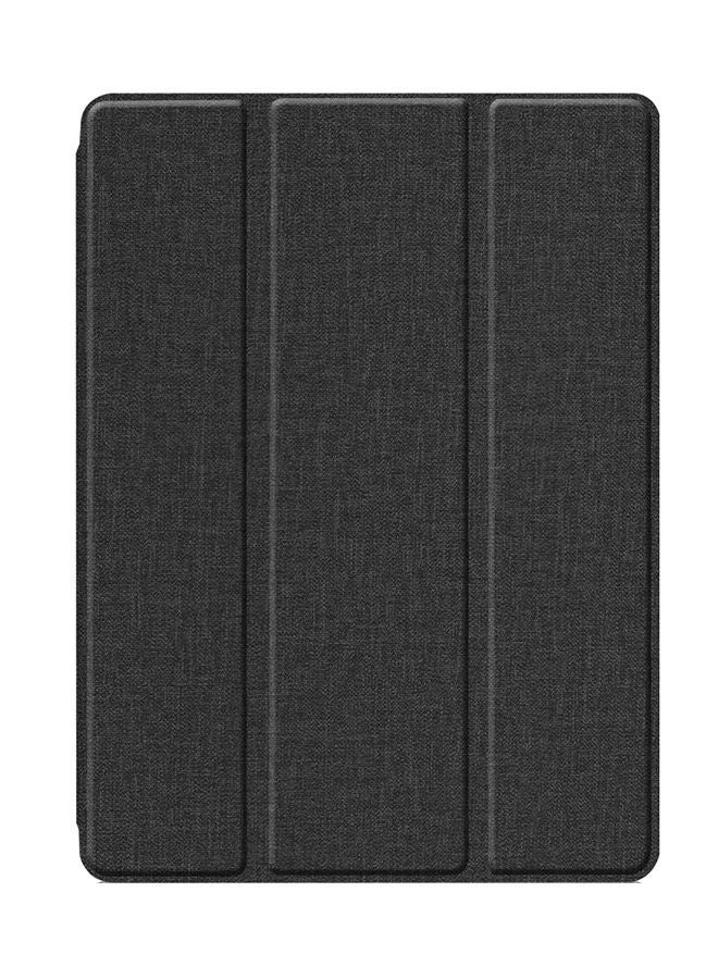 نيبمينينت غطاء حماية قلاب أفقي من الجلد بملمس الجينز مزود بحامل ثلاثي الطي وخاصية السكون/التشغيل لجهاز أبل آي باد 10.2 2019/ آير 3 أسود - Image 1