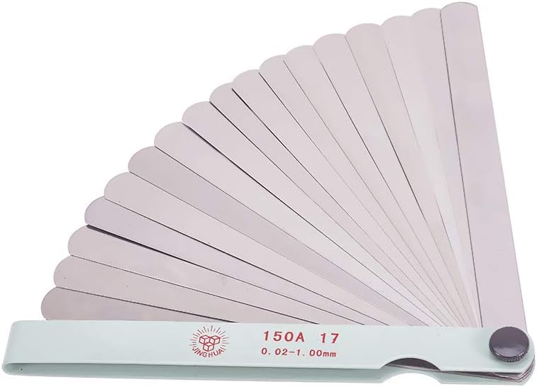 Utoolmart Metric Feeler Gauge,Manganese Steel Gap Measure Tool 150mm/5.9-inch Length with 17 Blades 1pcs - Image 1