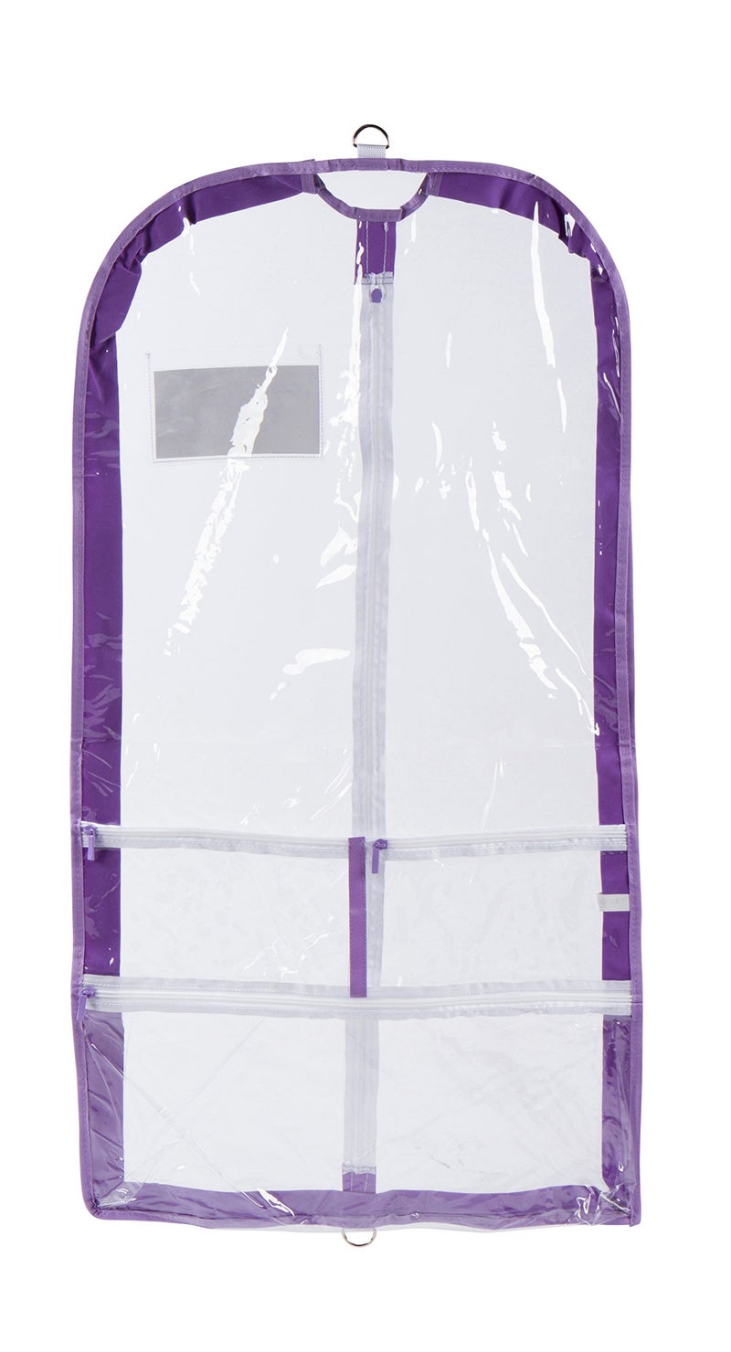Danz N Motion Clear Garment Bag with ID Pocket (Lavender) - Image 2