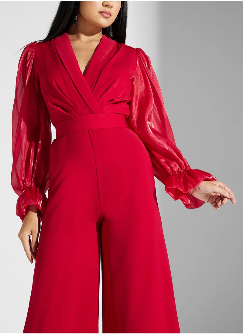 Akadia Fashion pleated bust jumpsuit