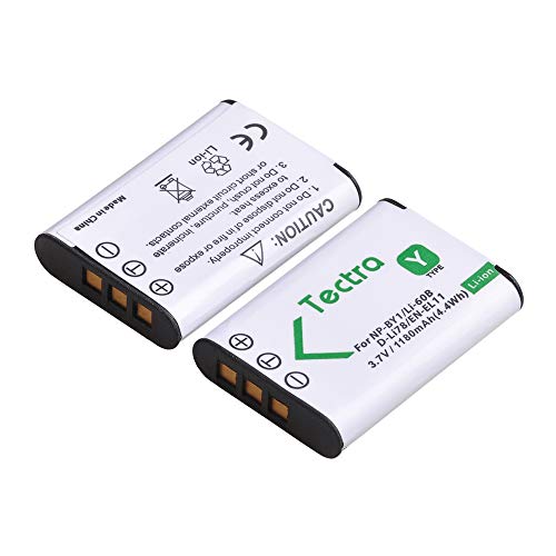 Tectra 2-Pack Battery and Charger Kit for NP-BY1 EN-EL11 LI-60B D-Li78 Compatible with Nikon Coolpix S550 S560 Sony Action Cam Mini HDR-AZ1VR AZ1 AZ1V AZ1VR Olympus FE-370 - Image 2