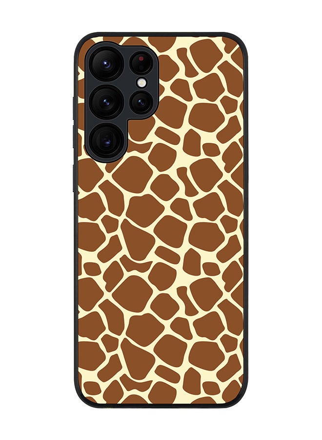 Stylizedd Rugged Black edge case for Samsung Galaxy S22 Ultra 5G Slim fit Soft Case Flexible Rubber Edges Anti Drop TPU Gel Thin Cover - Somali Giraffe Skin Print - Image 1