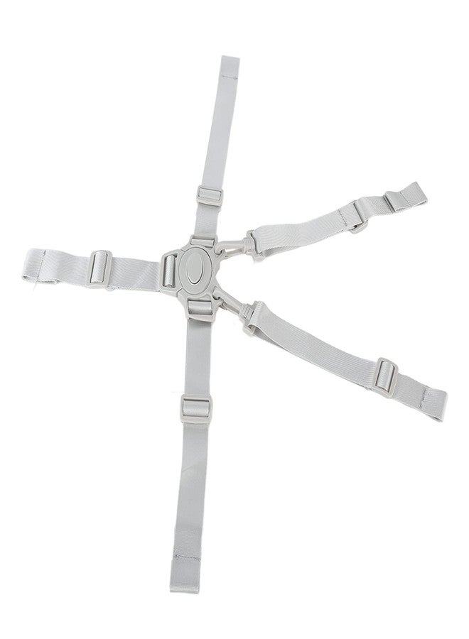 Jiawu 5 Point Baby Safety Strap Belt, Adjustable Universal Replacement High Chair Straps Harness Straps, Sturdy and Comfort Material for Pushchair, Stroller, Easy to Use(Gray Button 5-Point Strap) - Image 1