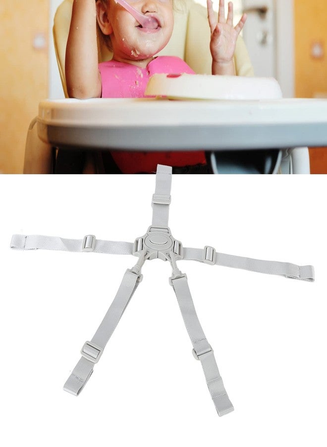 Jiawu 5 Point Baby Safety Strap Belt, Adjustable Universal Replacement High Chair Straps Harness Straps, Sturdy and Comfort Material for Pushchair, Stroller, Easy to Use(Gray Button 5-Point Strap) - Image 4
