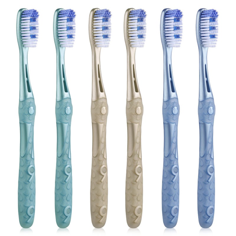 Oralphi Medium Toothbrushes for Adults, Whitening Toothbrush with Spiral Medium Bristles for Smoke Tea Coffee Stain, Deep Plaque Removal, Rounded Bristle Tips for Gentle Cleaning - Image 1