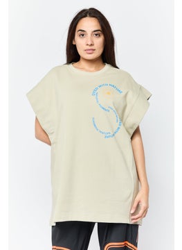 Adidas Adidas by Stella McCartney Women Sportswear Fit Cap Sleeves Outdoor Top, Beige  - Image 1