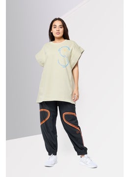 Adidas Adidas by Stella McCartney Women Sportswear Fit Cap Sleeves Outdoor Top, Beige  - Image 2