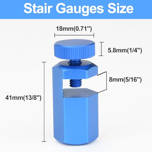 Volpeblu Tall Stair Gauges for Framing Square with Holder and Hook, Framing Jig for Speed Square, Framing Square Stops for Circular Saw & Carpentry Squares - Image 2